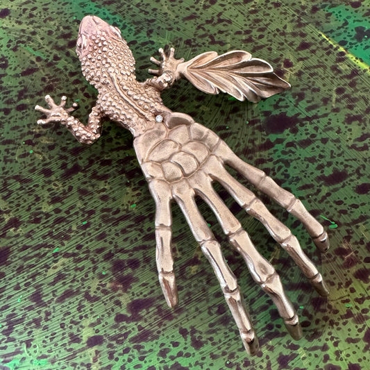 Lizard Hand Brooch