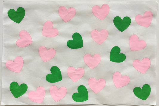 24 Hearts, Pink and Green