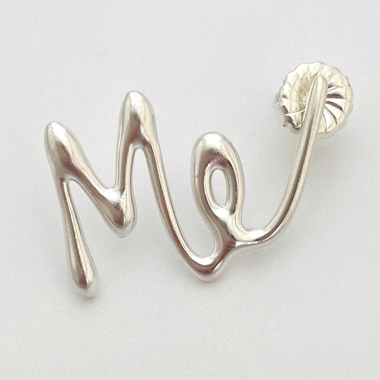 Me Earring, sterling silver