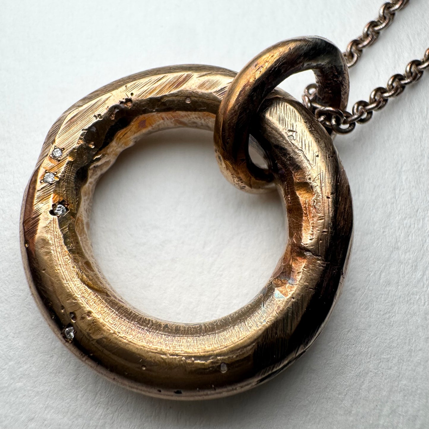 Bronze Diamond Ring Charm