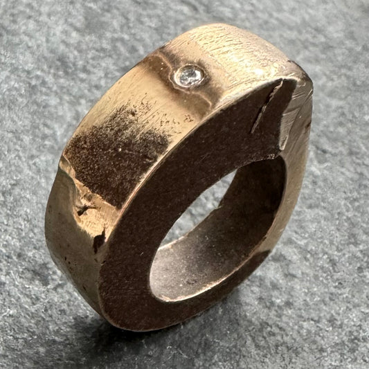 Diamond Pinky Ring, Bronze