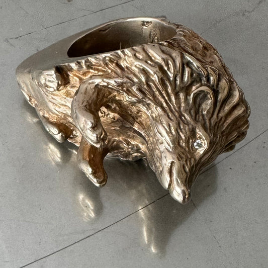 Hedgehog Ring, bronze 