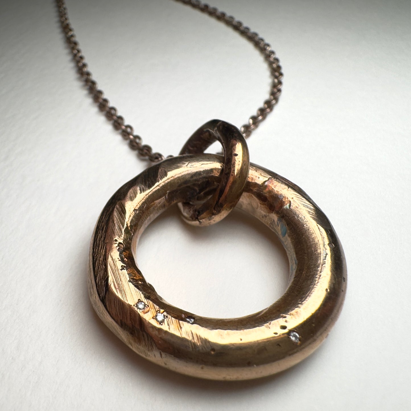 Bronze Diamond Ring Charm