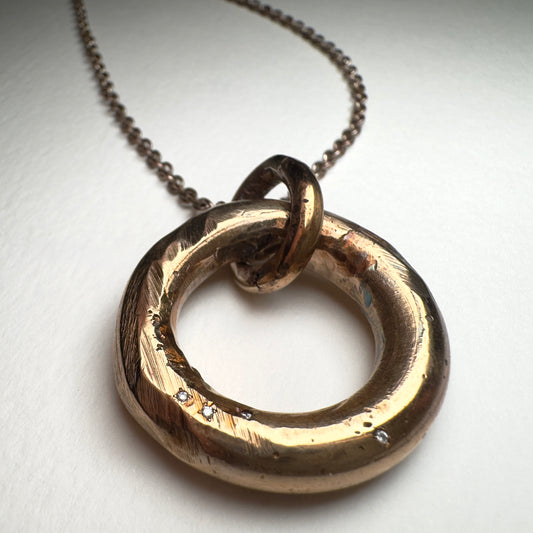 Bronze Diamond Ring Charm