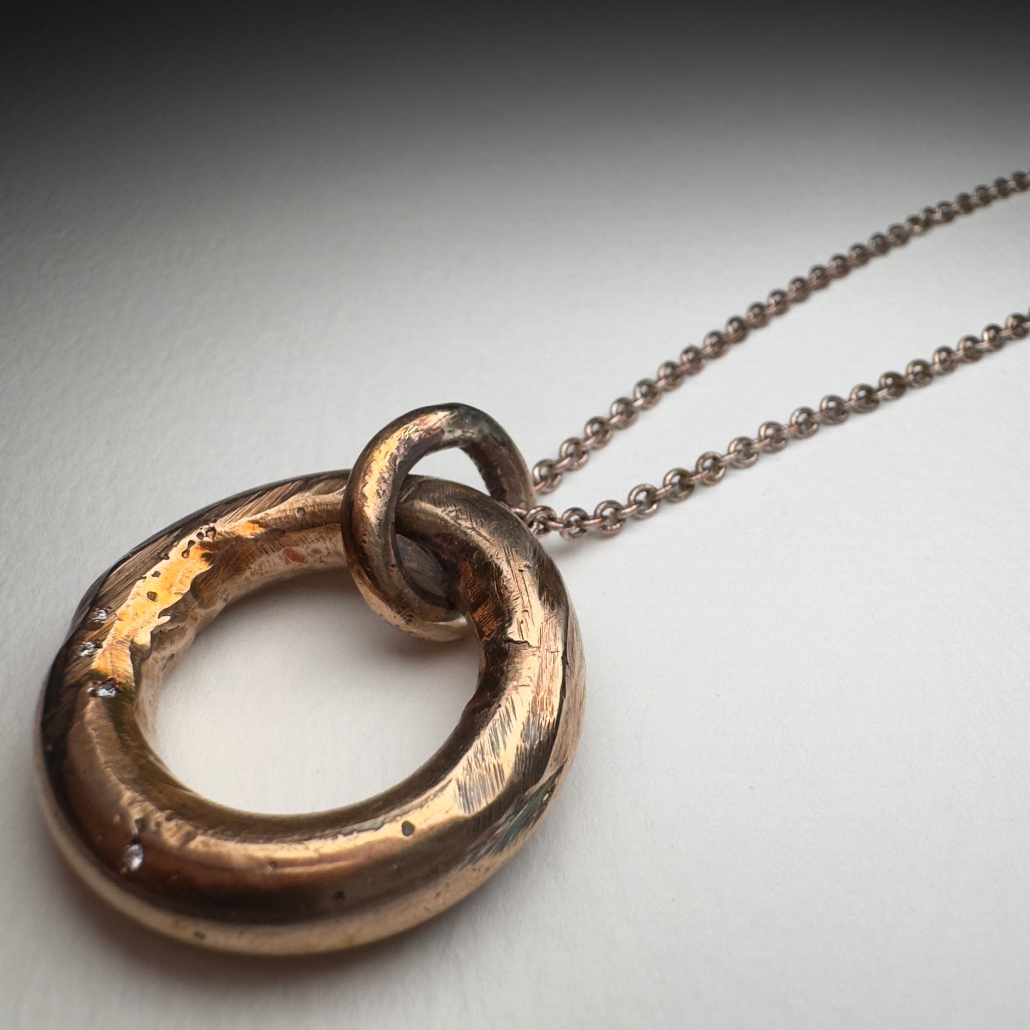 Bronze Diamond Ring Charm