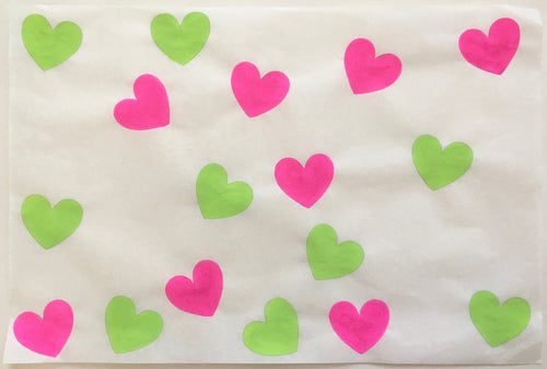17 Hearts Bright, Pink and Green