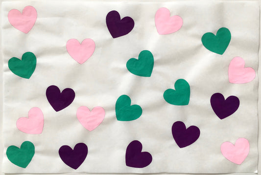 19 Hearts, Pink, Green, Purple - Andrea Corson
