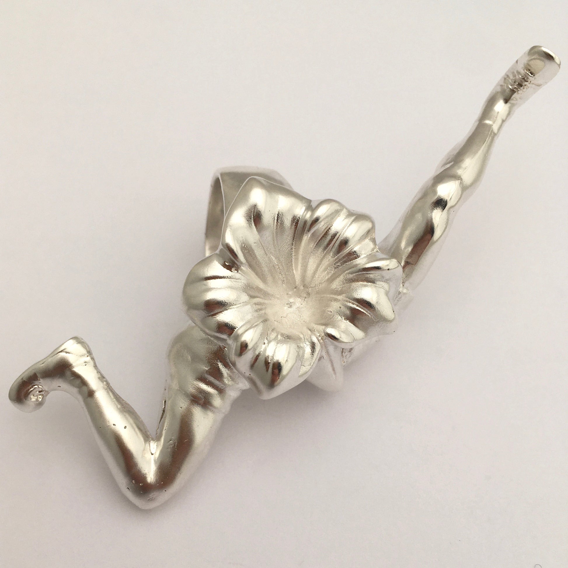 Leg and Flower Ring, sterling silver, Andrea Corson 