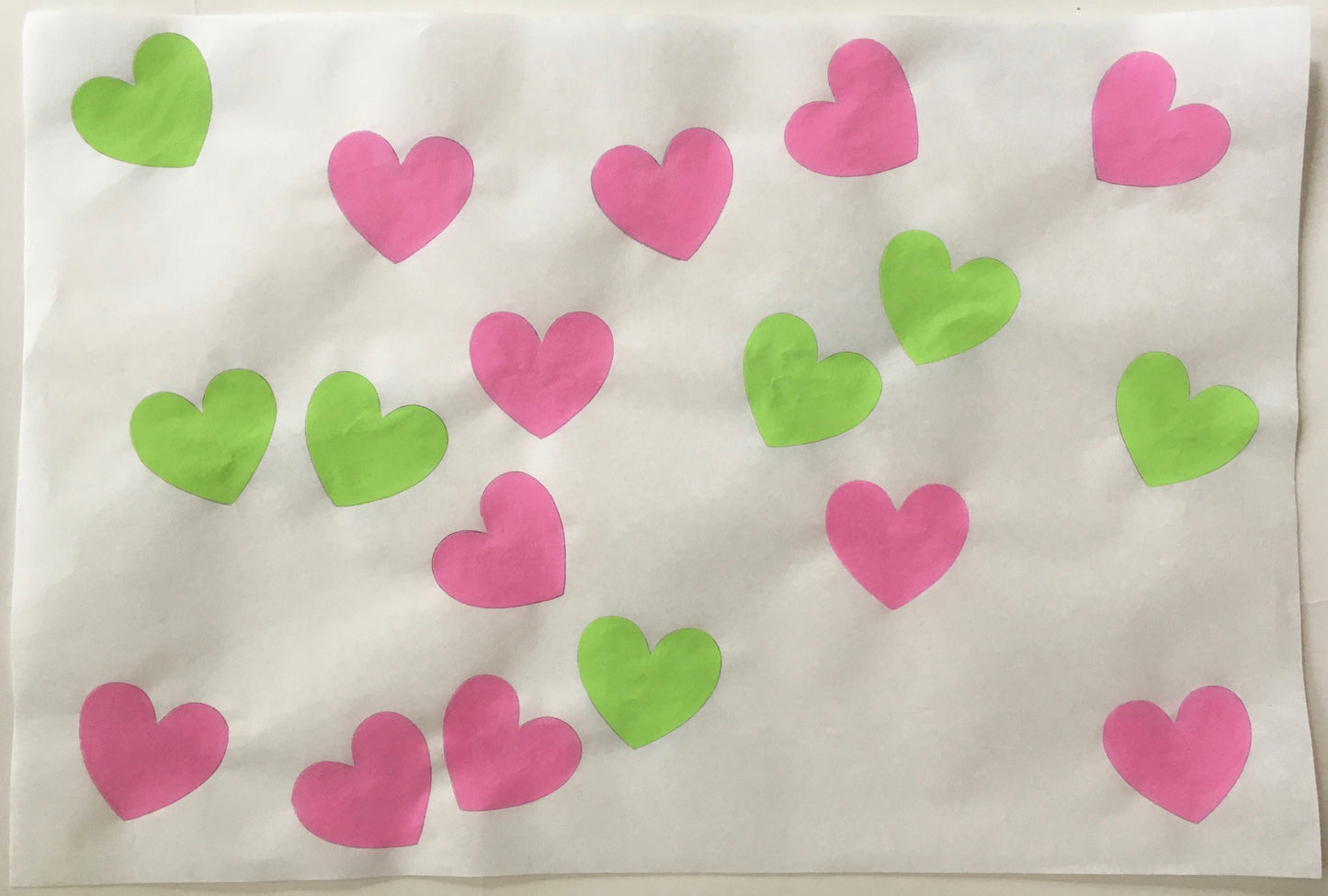 18 Hearts, Pink and Green