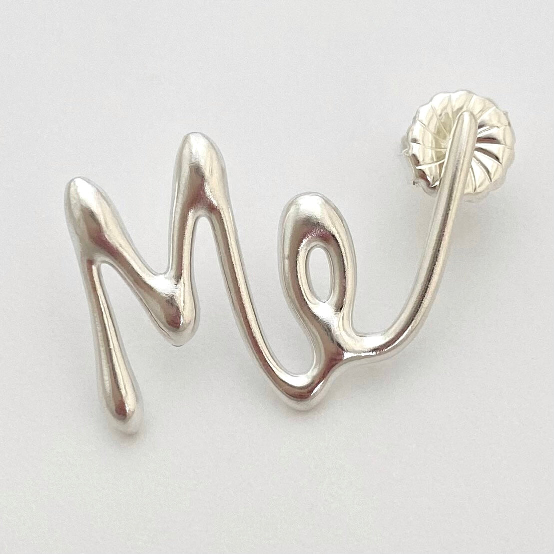 Me Earring, sterling silver 