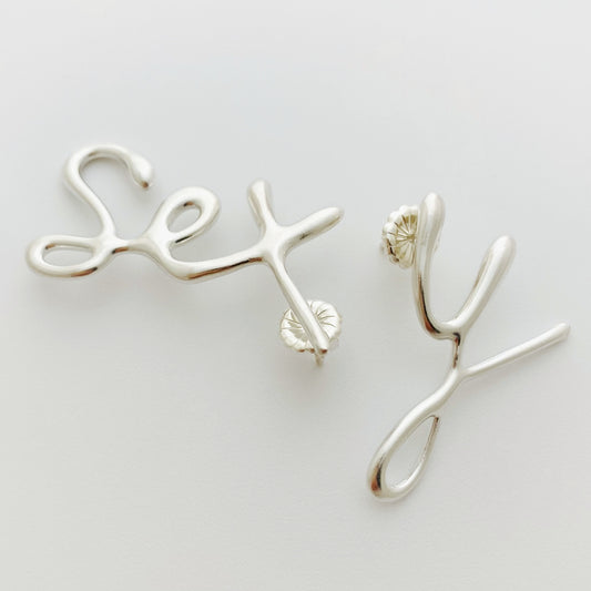 Sex y Earrings, sterling silver